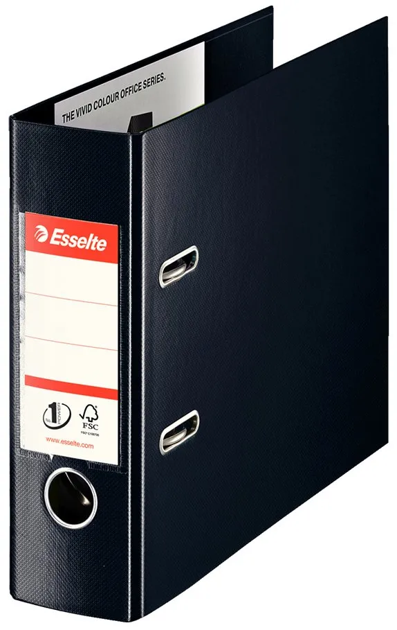 Biblioraft Esselte Power pentru banci, PP/PP, 75 mm, VIVIDA negru
