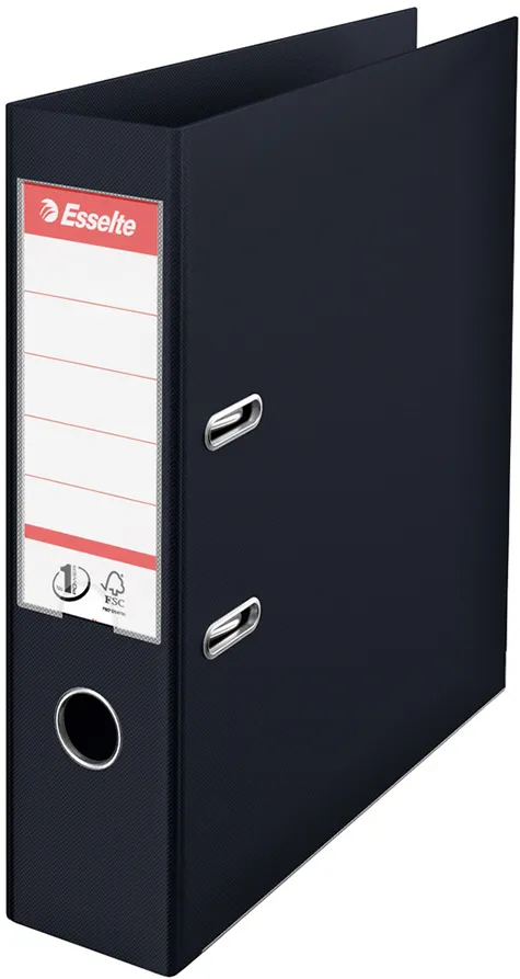 Biblioraft Esselte No.1 Power, PP/PP, A4, 75 mm, VIVIDA negru