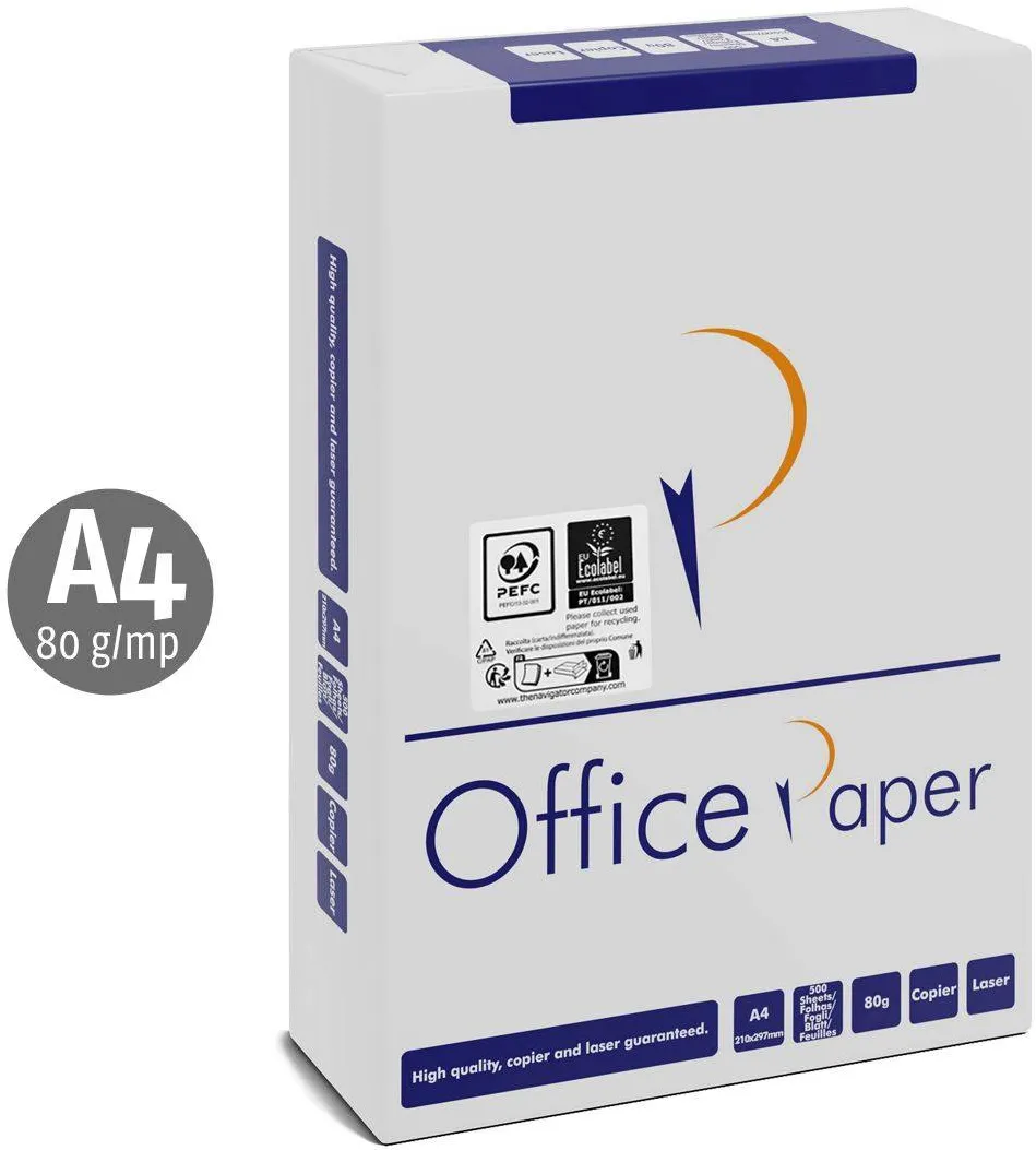 Hartie copiator Office Paper, A4, 80 g/mp, 500 coli/top, 5 topuri/cutie