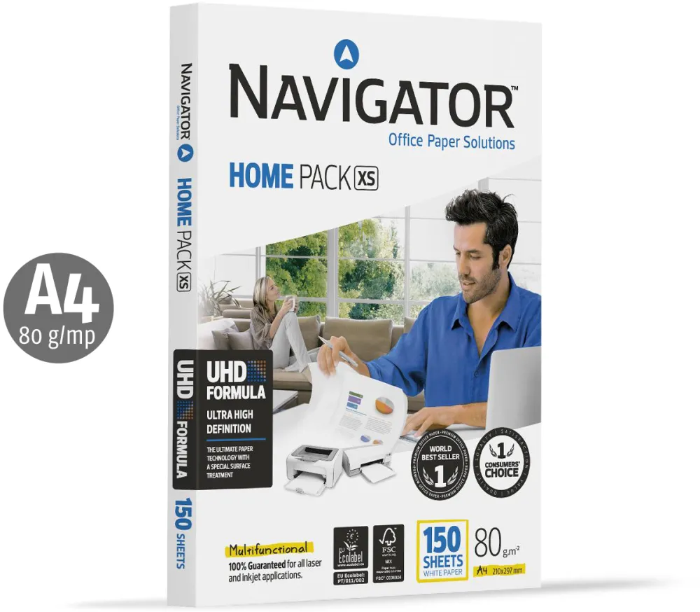 Hartie copiator Navigator Home Pack XS, A4, 80 g, 150 coli/top, 12 topuri/cutie