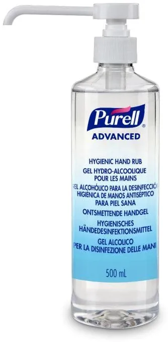 Gel dezinfectant Purell Advanced Hand Rub, flacon rotund cu pompita, 500 ml