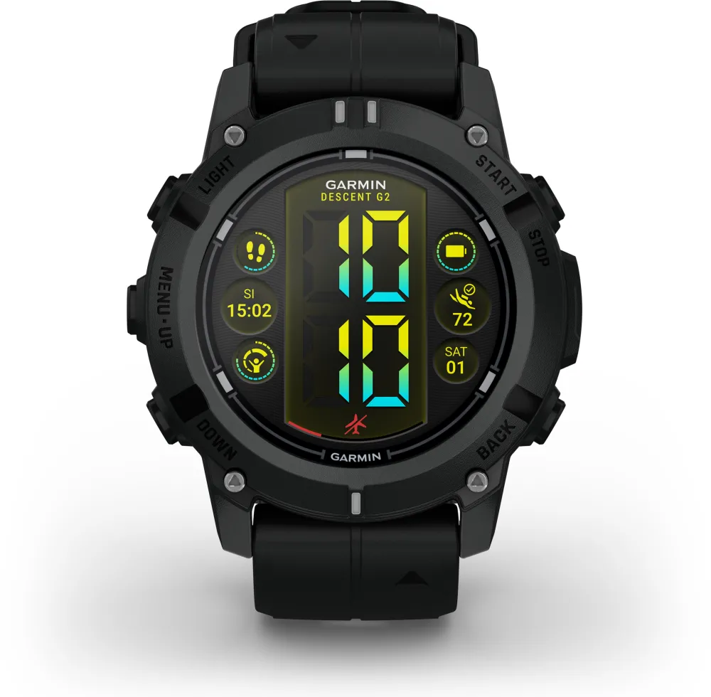 Garmin - Descent G2 - Black with black silicone band