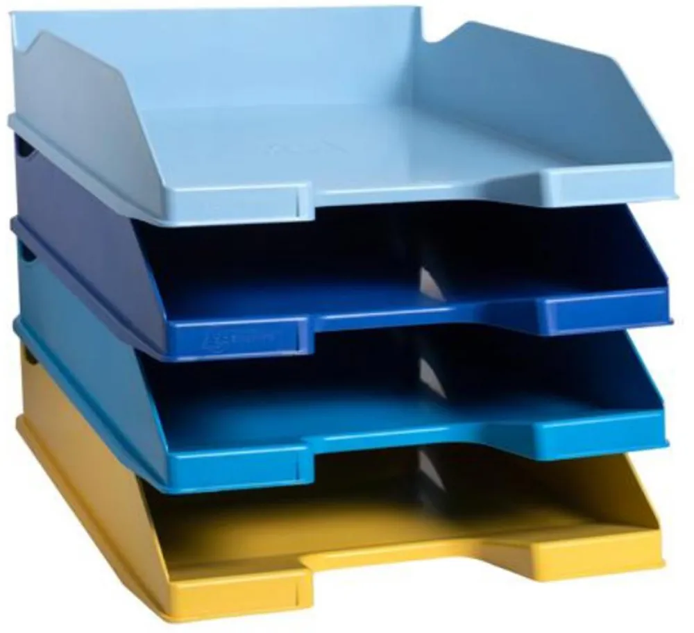Set 4 tavite Exacompta Bee Blue, plastic reciclat, culori asortate