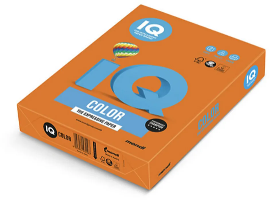 Carton IQ Color, A4, 160g, 250 coli/top, portocaliu