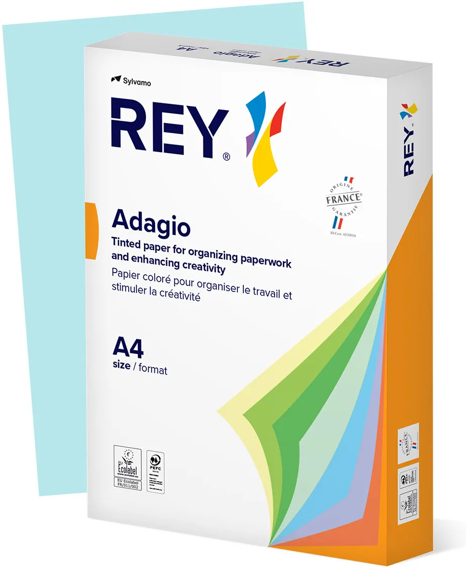 Hartie color REY Adagio, A4, 80g, 500 coli/top, bleu pastel, Sky 86