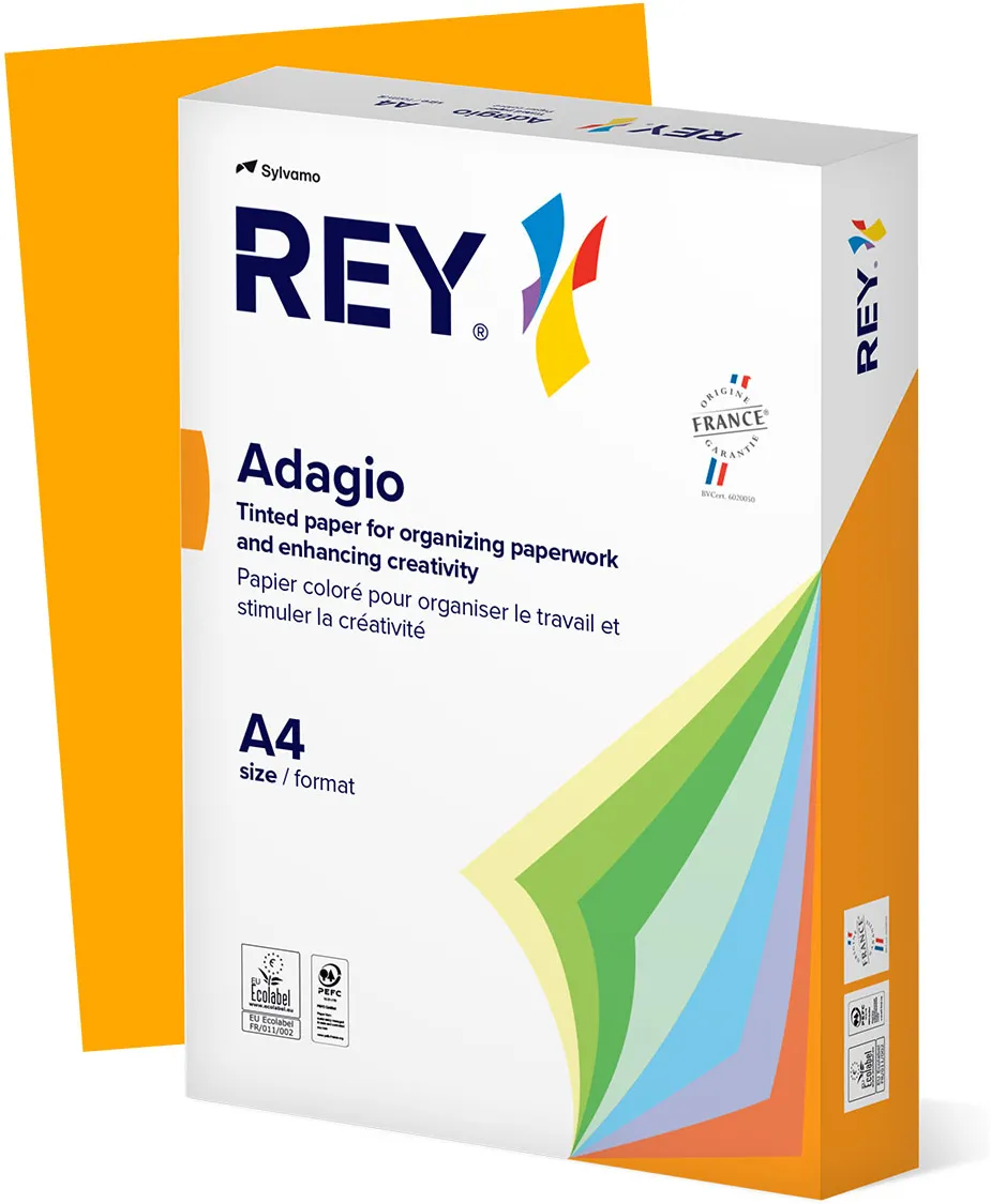 Hartie color REY Adagio, A4, 80g, 500 coli/top, portocaliu, Pumpkin 70