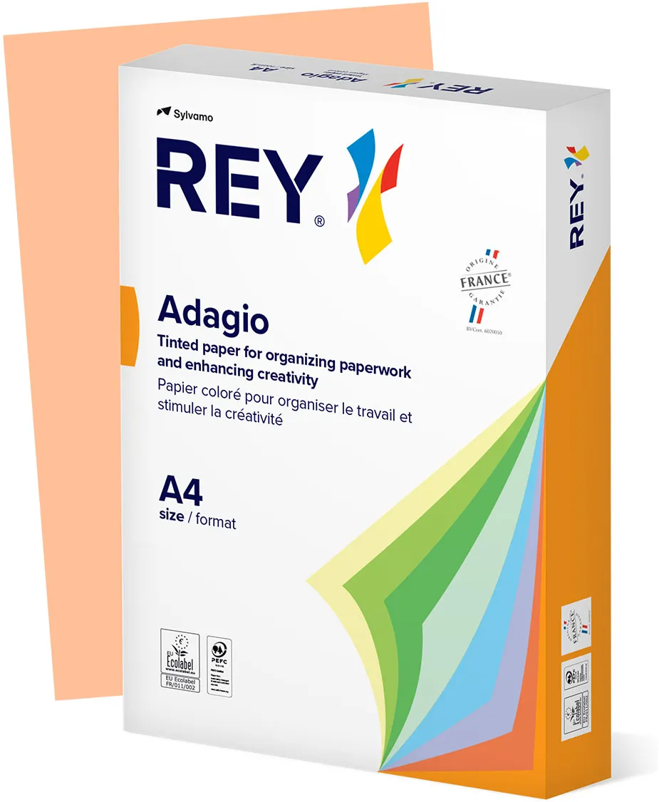 Hartie color REY Adagio, A4, 80g, 500 coli/top, somon, Salmon 91