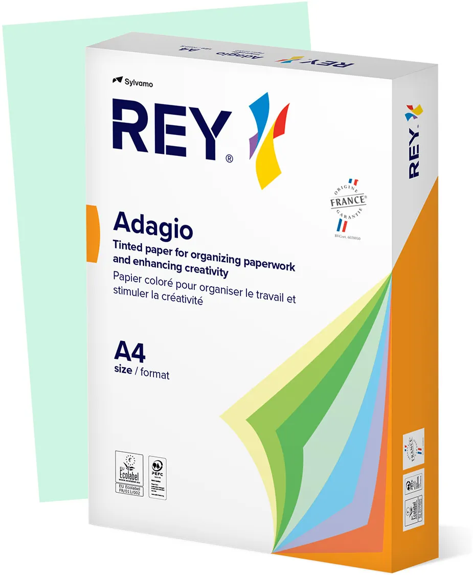 Hartie color REY Adagio, A4, 80g, 500 coli/top, verde pastel, Bright Green 81
