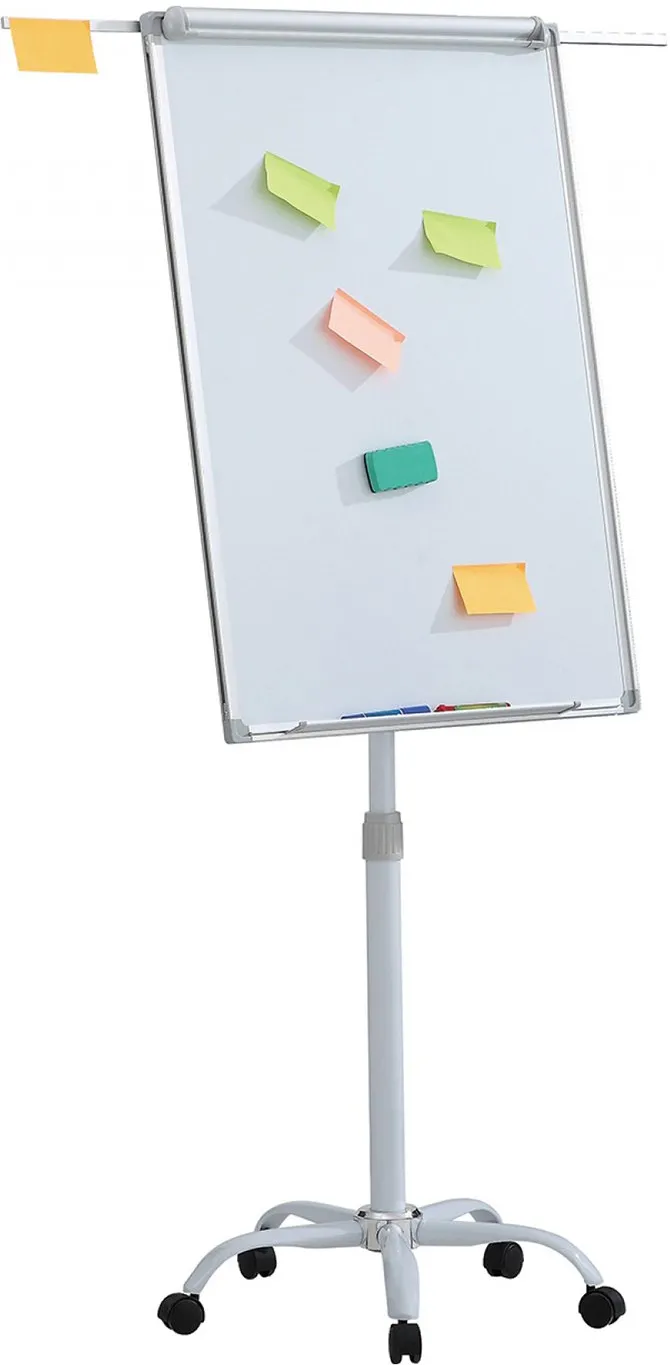 Flipchart magnetic mobil Office Products, cadru aluminiu, brate extensibile, 70 x 100 cm