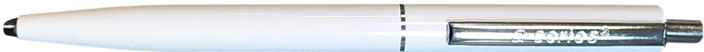 Pix cu mecanism A-series, corp plastic alb, scriere albastra, varf 0.8 mm