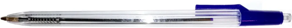 Pix cu mecanism Atlas, corp transparent, culoare scriere albastru