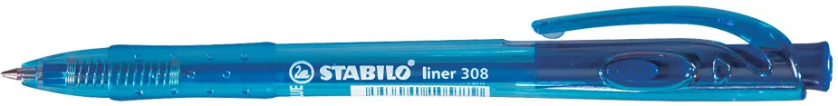 Pix cu mecanism, Stabilo, Liner 308, 0.38 mm, albastru, 10 bucati/cutie