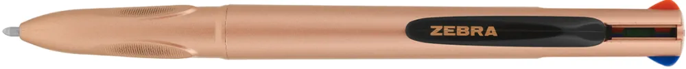 Pix cu mecanism Zebra 4 Colour Smooth, corp plastic, varf 1 mm, scriere 4 culori, albastru, negru, rosu, verde