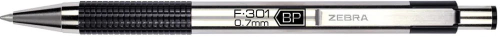 Pix cu mecanism Zebra, F301, 0.7 mm, corp negru, scriere albastra