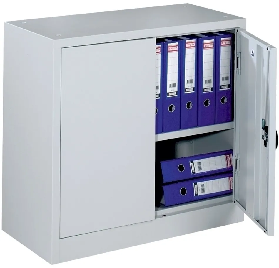 Dulap metalic Ceha, gri, 80x38x75 cm, 2 usi batante si 1 polita