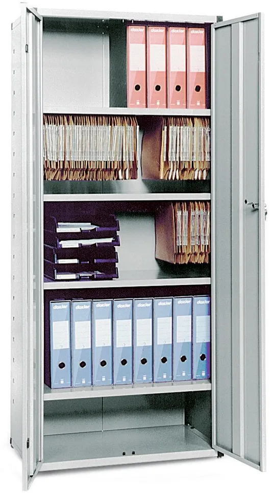 Dulap metalic Ingeco, gri, 80x44x183 cm, 2 usi batante, 4 polite