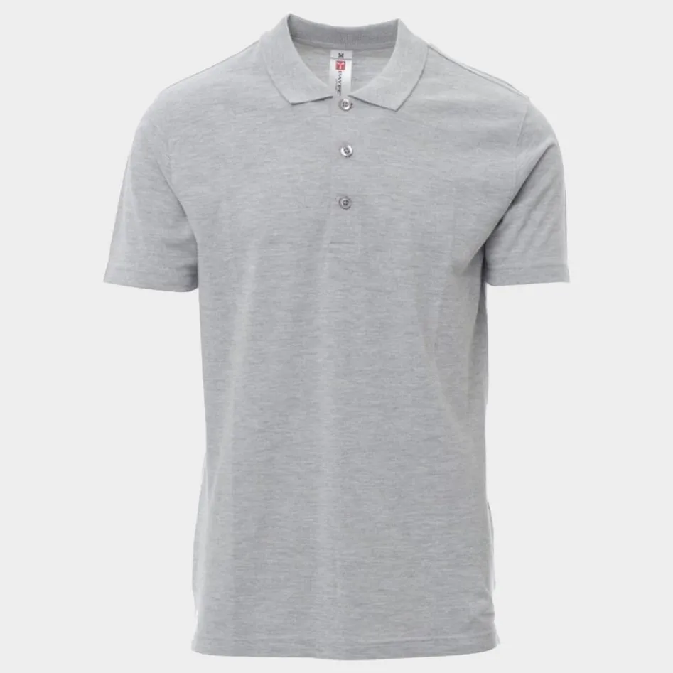 Tricou polo maneca scurta PAYPER, ROME MELANGE, gri, marimea XL
