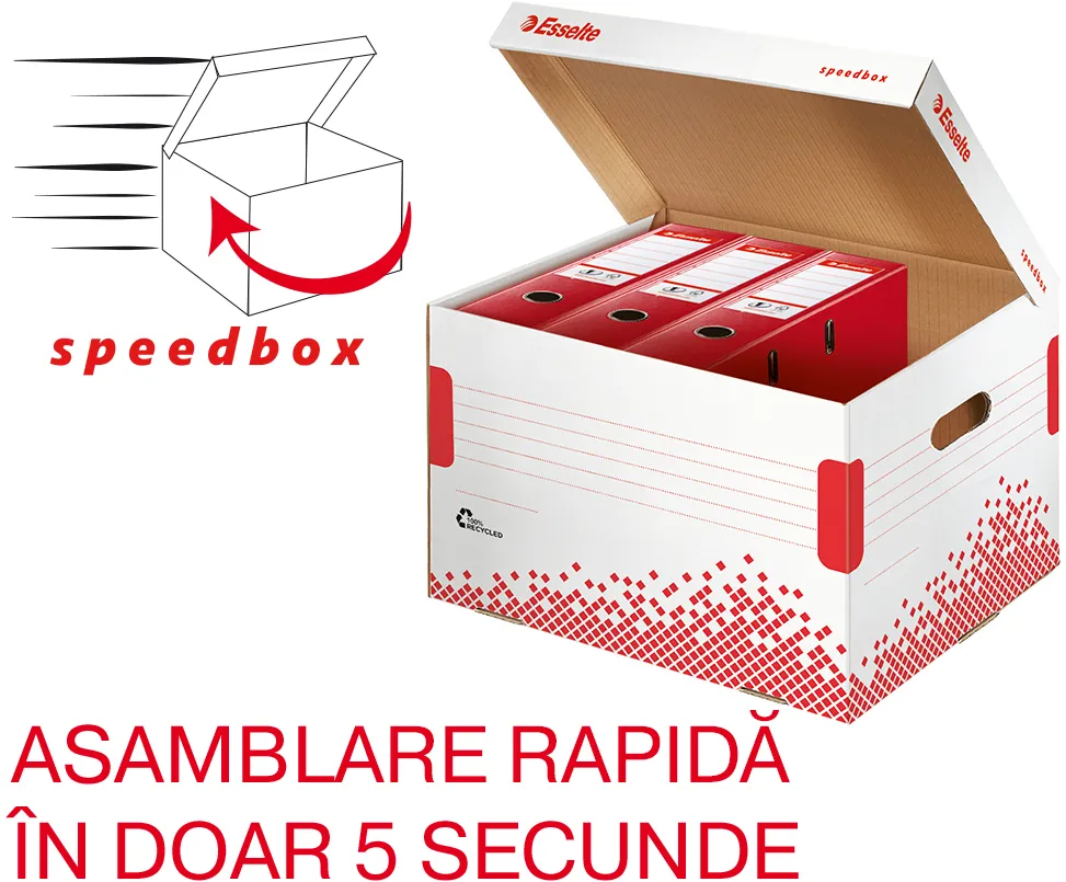 Container de arhivare Esselte Speedbox pentru bibliorafturi