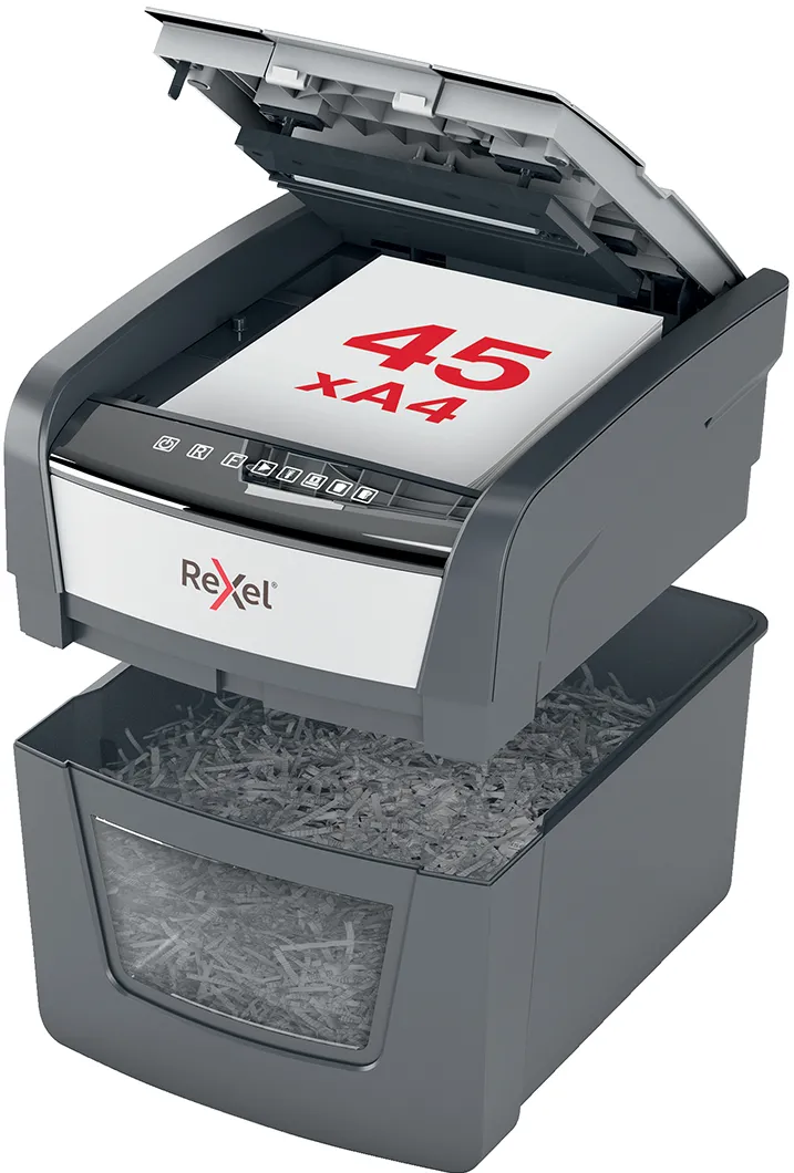 Distrugator documente automat, REXEL OPTIMUM 45X, P4, cross-cut, 45 coli