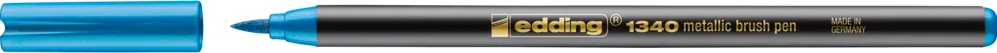 Marker Edding 1340 Metallic, varf flexibil 1-6 mm, cerneala pe baza de apa, albastru metalic
