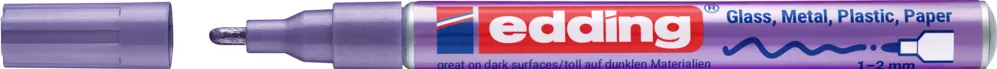 Marker cu vopsea Edding 751, corp aluminiu, varf rotund 1-2 mm, violet metalic