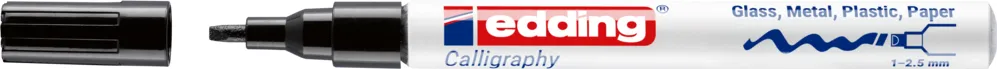 Marker cu vopsea Edding 753, varf caligrafie, 1-2.5 mm, negru, uscare rapida