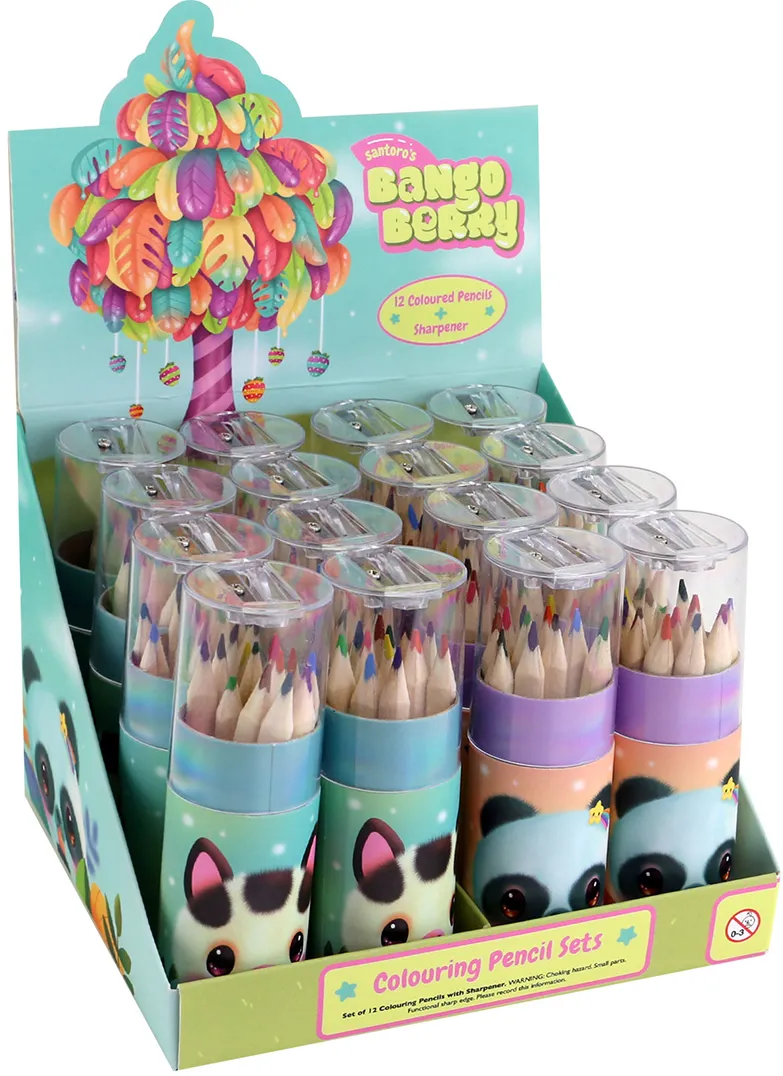 Display 16 seturi a 12 culori capac cu ascutitoare Bangoberry