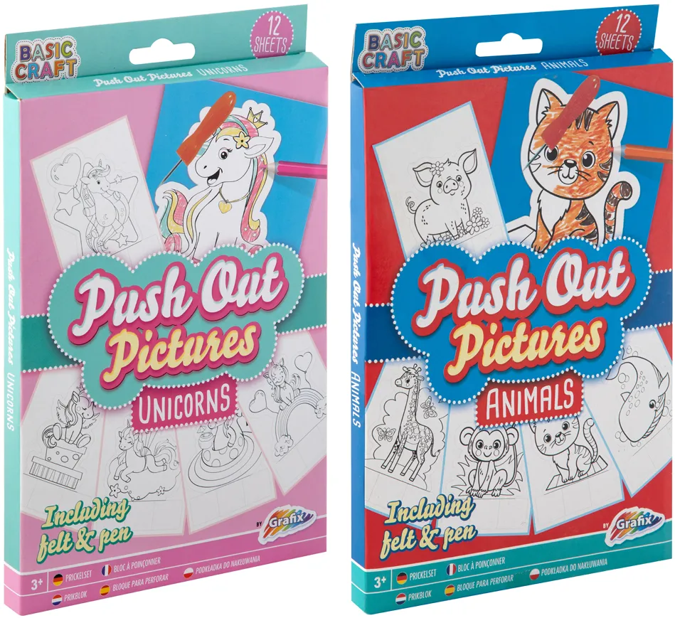 Set coloriaj cu perforator Creative Craft, 12 fise pentru colorat
