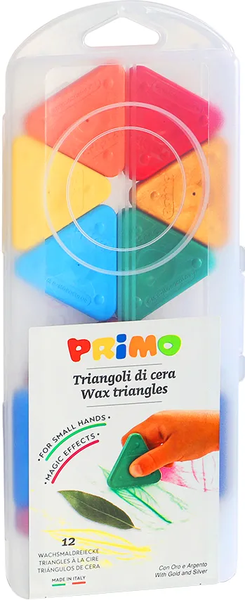 Creioane cerate triunghiulare Morocolor Primo, 12 culori