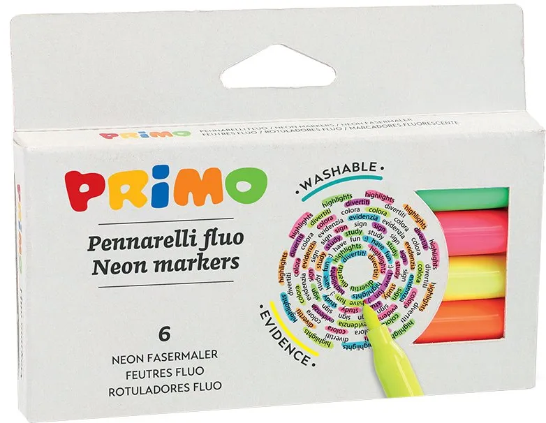 Markere neon Morocolor Primo, 6 culori