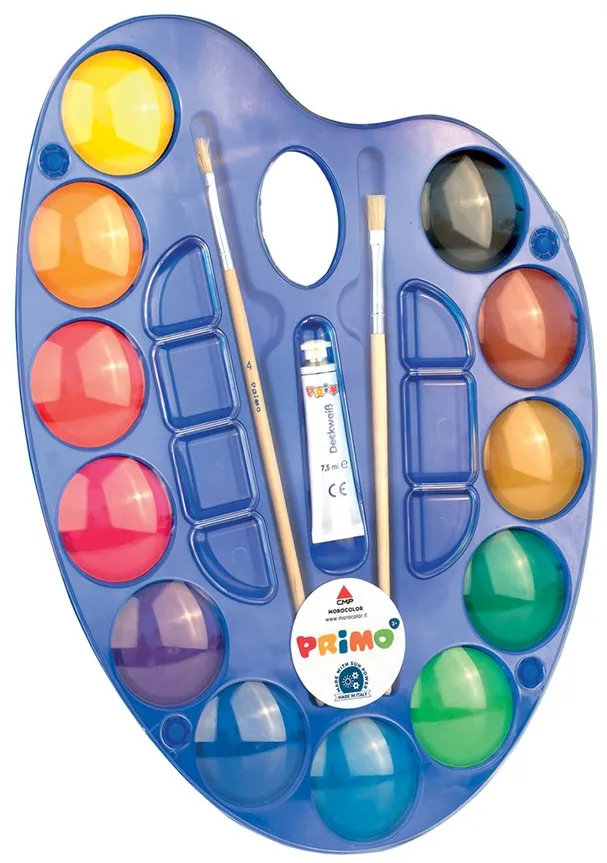Acuarele Morocolor Primo, diametru pastila 44 mm, 12 culori/cutie