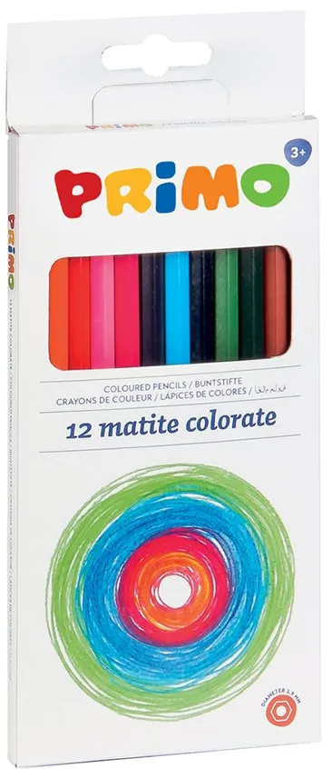 Creioane colorate Morocolor Primo, 12 culori/cutie