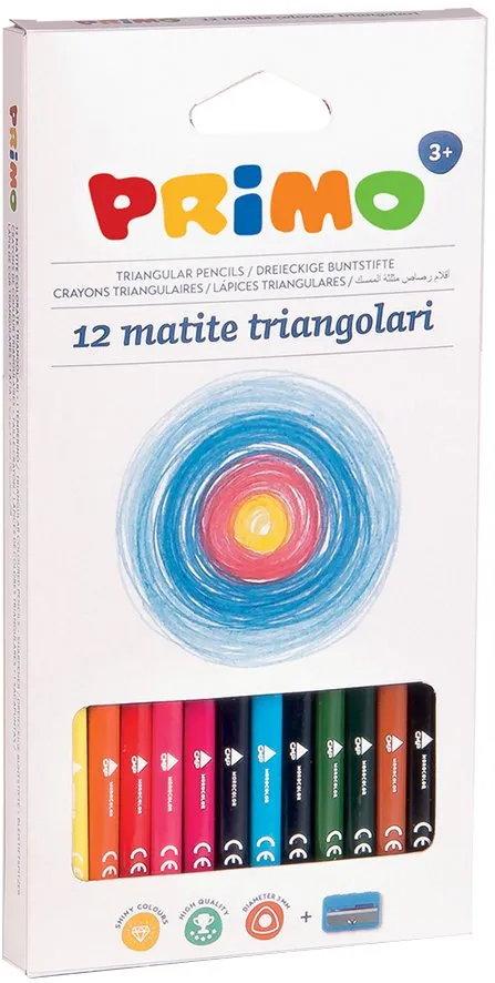 Creioane colorate Morocolor Primo Tris, 12 culori/cutie
