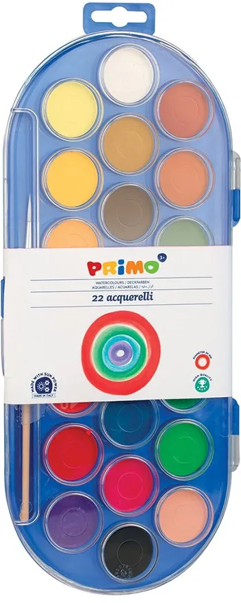 Acuarele Morocolor Primo, diametru pastila 30 mm, 22 culori