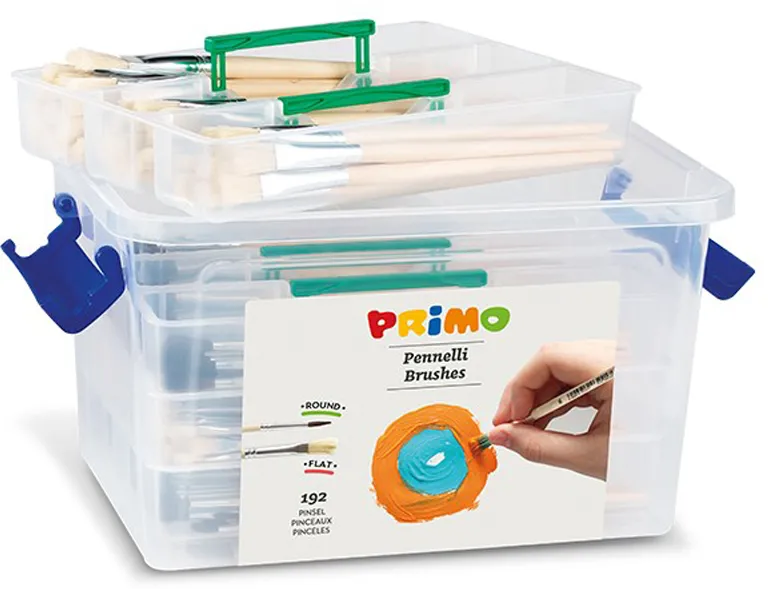 Set 192 pensule Morocolor Primo, varf rotund si varf drept, diverse marimi