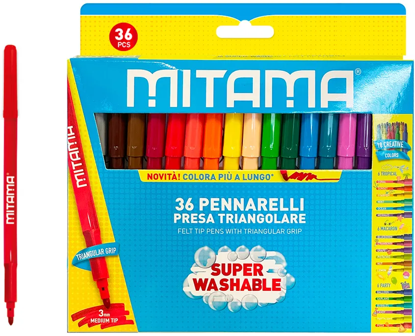 Set carioci Mitama, 36 bucati, lavabile, triunghiulare