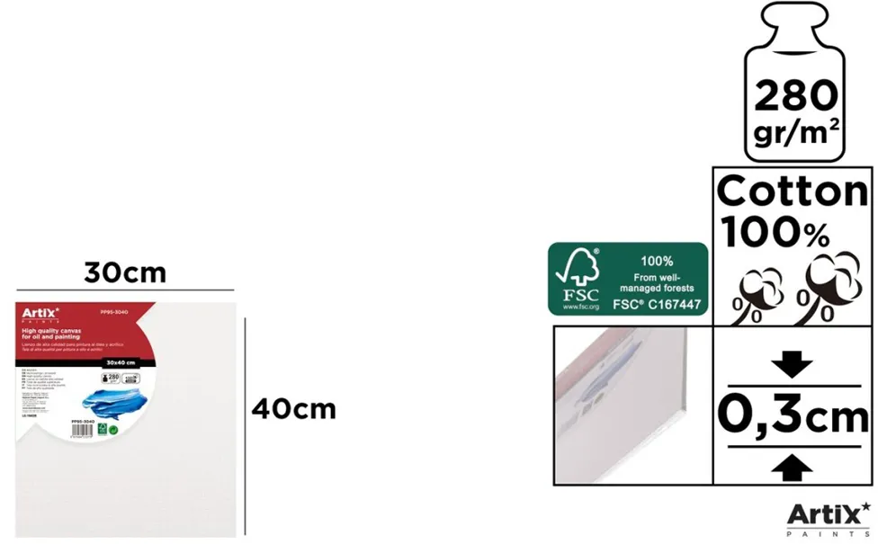 Canvas Main Paper, 40x30 cm, 280g/mp