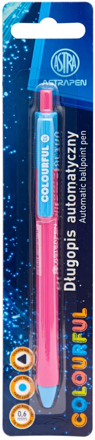 Pix cu mecanism Colorful, varf 0.6, scriere albastra