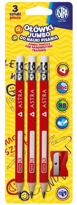 Set 3 creioane incepatori Astra, cu ascutitoare