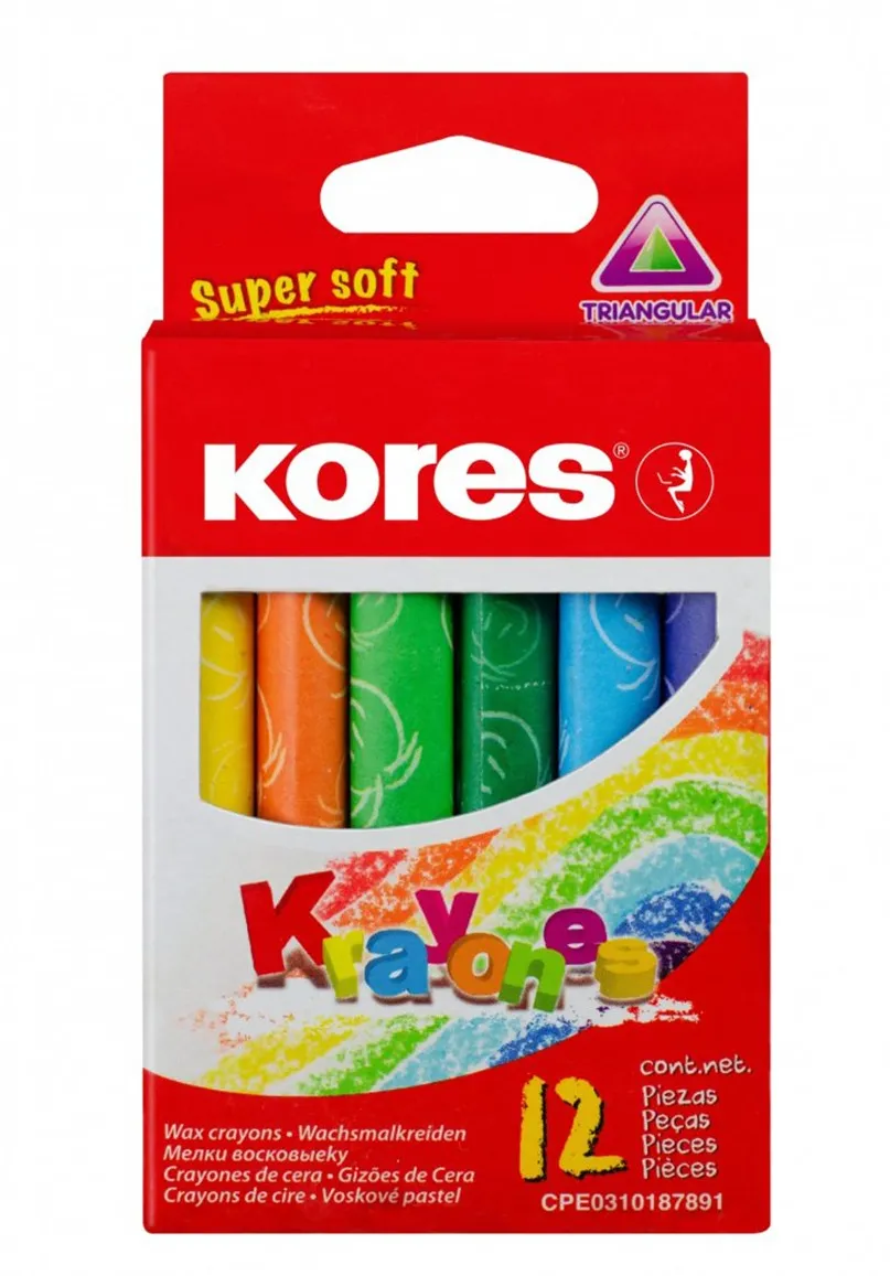 Creioane cerate Jumbo Kores, 12 bucati/set