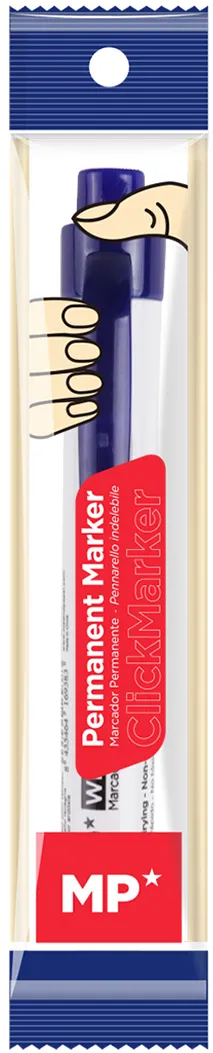 Marker Main Paper, retractabil, varf rotund, 1.5 mm, albastru