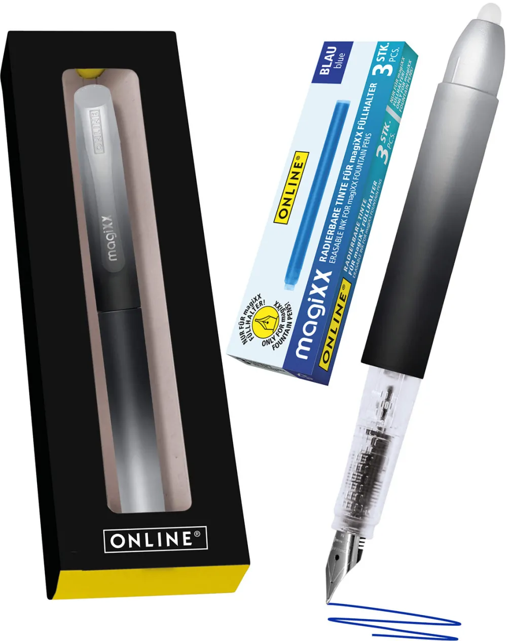 Stilou Online magiXX, cerneala termosensibila, 3 rezerve, culoare scriere albastru