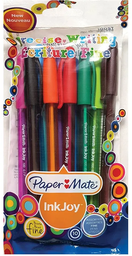 Pix fara mecanism Papermate Inkjoy 100C, plastic, 10 culori/set