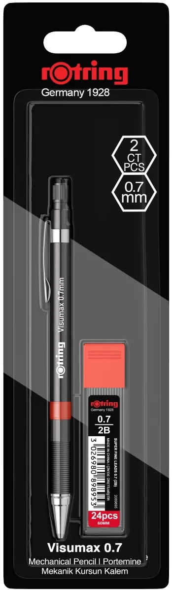 Set creion mecanic Rotring Visumax 0.7 mm + etui 24 mine, diverse culori