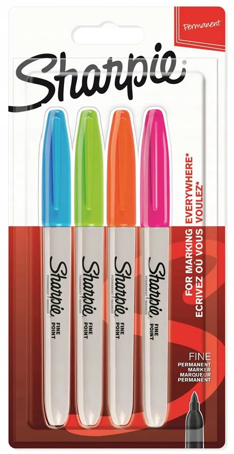 Set marker permanent Papermate, Sharpie, 4 culori, vivid