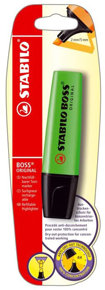 Textmarker Stabilo Boss Original, verde, blister
