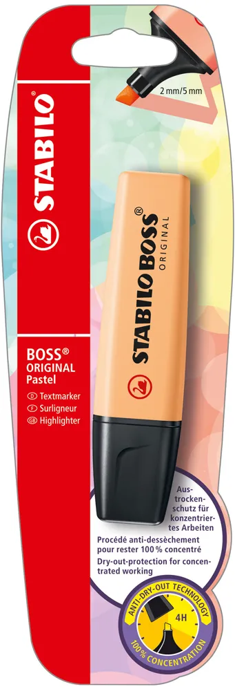 Textmarker Stabilo Boss Original Pastel, portocaliu pal, blister