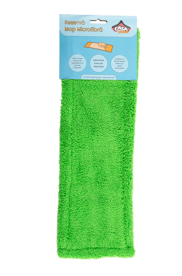 Rezerva mop plat, microfibra, verde