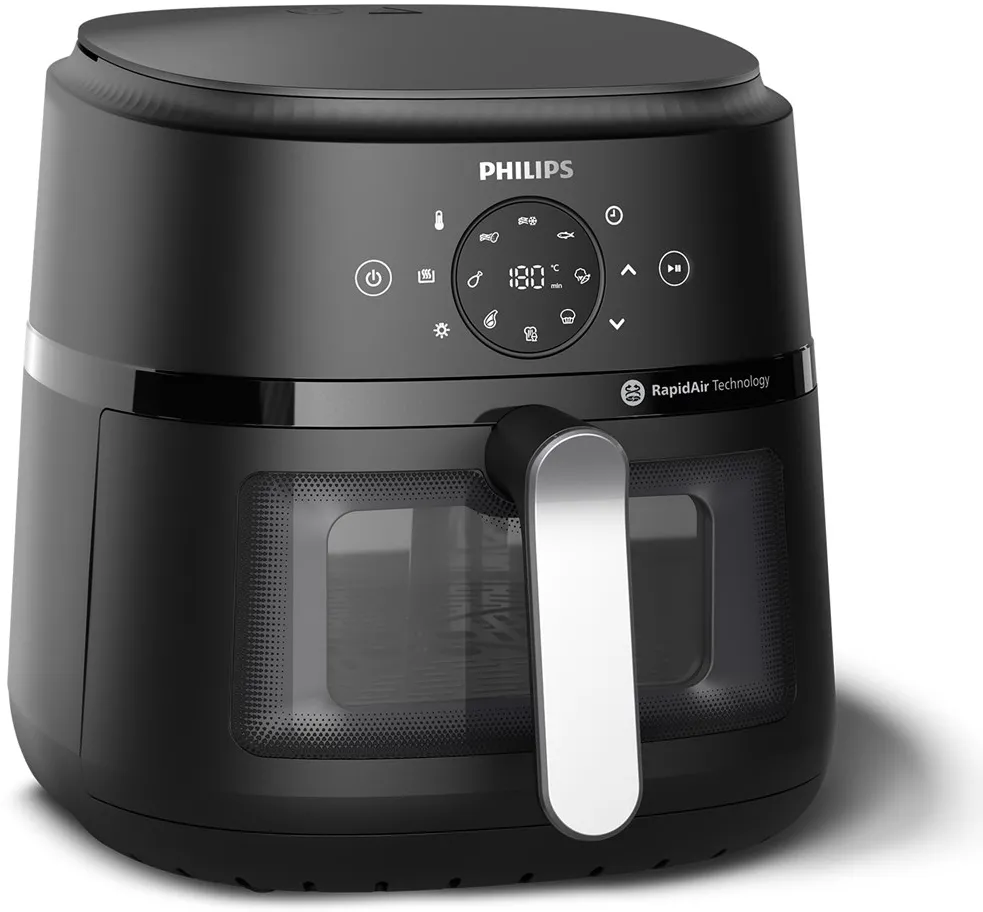 Friteuza cu aer cald PHILIPS Airfryer Seria 2000 NA231/00, 0.8kg, 6.2l, 1700W, negru-argintiu
