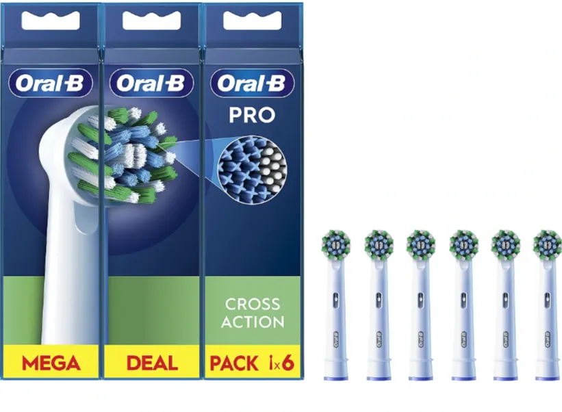 Oral-B EB50RX-6 Cross Action Replaceable toothbrush heads, 6 pcs, White
